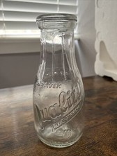 1950's Weaver Quality Blue Ribbon 1 Pint Embossed Glass Milk Bottle Made in USA
