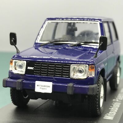 Mini Car Mitsubishi Pajero 1982 Blue 1/43 Scale Box Display