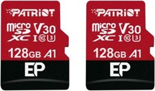 Patriot EP 128GB V30 A1 U3 4K UHD Recording MicroSD For Dashcam/Surveillance 2PK