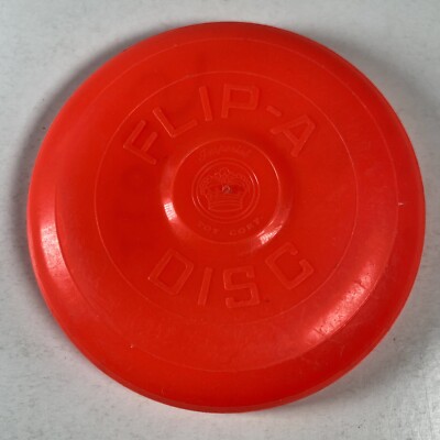 Imperial Toy Corp Flip A Disc Vintage 1970 s Red Mini Frisbee Flying 3.75  Rare
