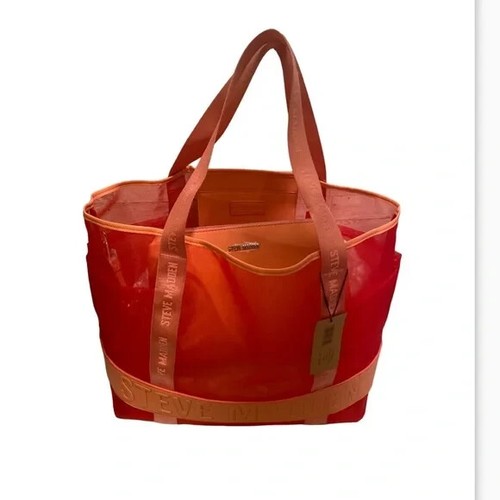 Steve Madden Ocean Coral Bekin Oversized Tote Extra Clutch And Folio Viral NWT - Picture 4 of 9