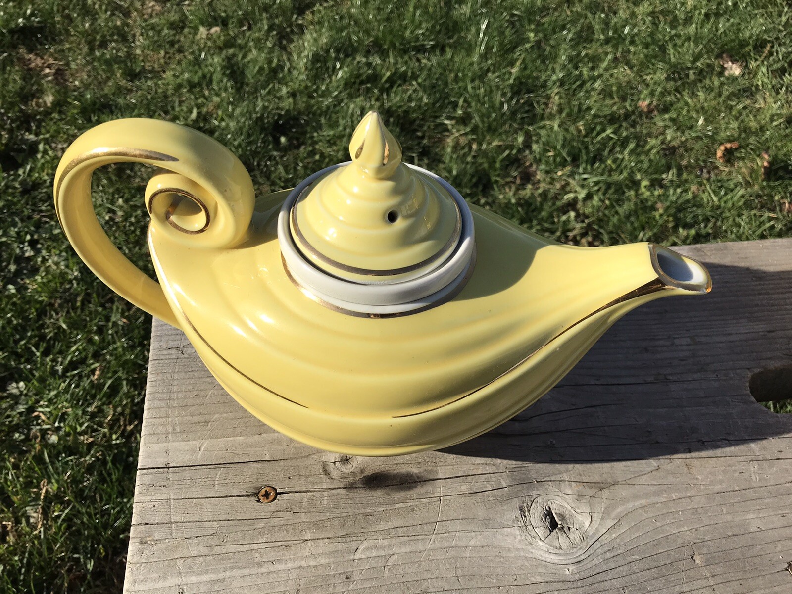 Vintage Hall China Yellow Aladdin Genie 6 Cup Teapot 0679R eBay