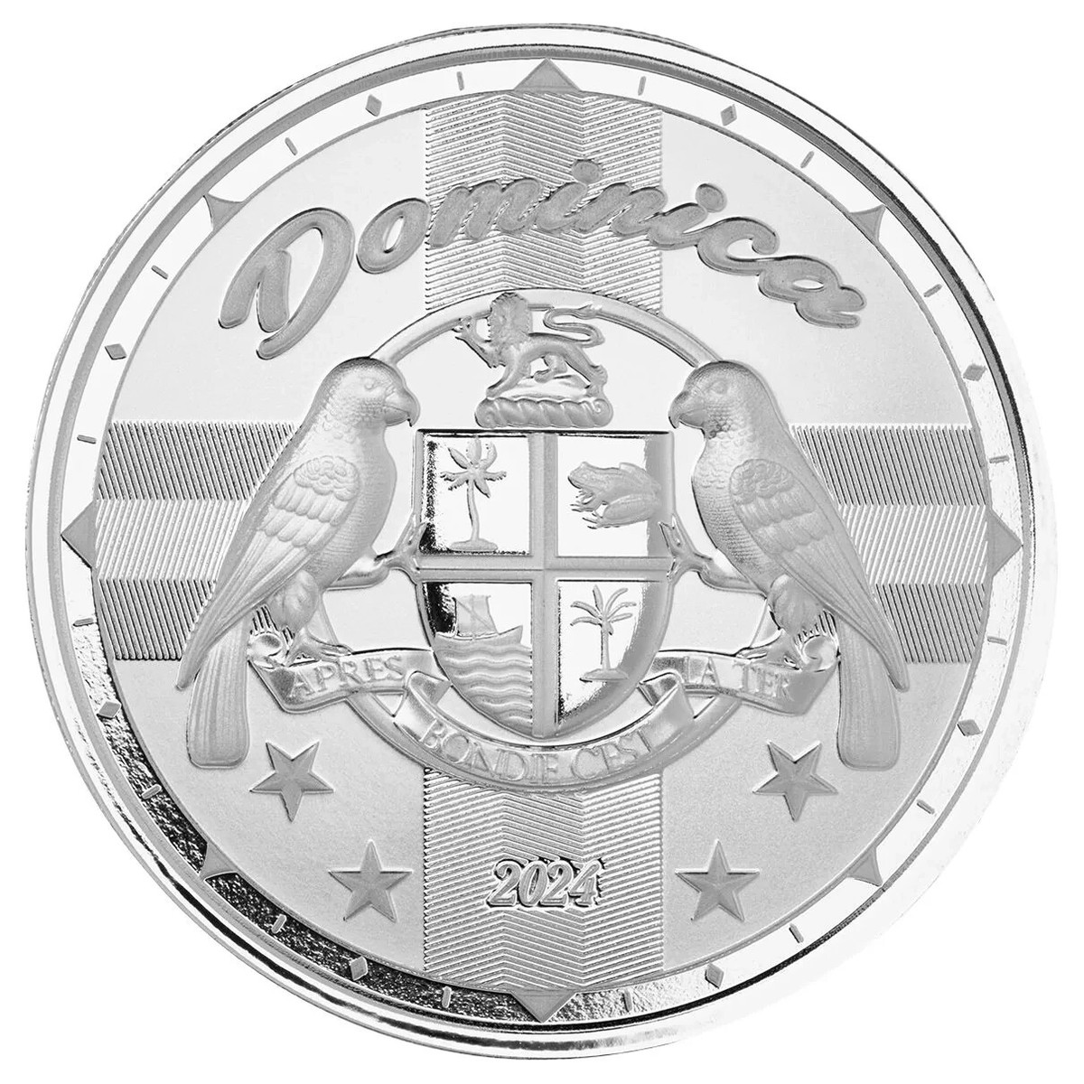 2024 Flamingo 1oz .999 Silver Coin Dominica St. Lucia BU