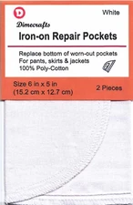 Replacement Trouser Pants Repair Pockets Iron On One Pair 5 in x 6 in