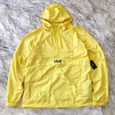 HUF Men’s Windbreaker Hoodie Liberty Anorak Aurora Yellow JK00131