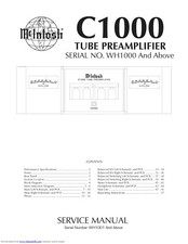 Service Manual Guide For McIntosh C 1000 T