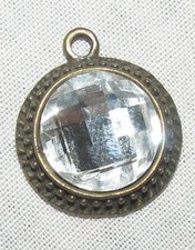 Findings USA-made Bronze Vintage 3/4" Pendant Tray w Cabochon Colourless