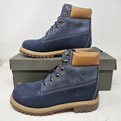 Junior's Timberland 6 Inch Premium Waterproof Navy Boot / TB0A14ZD
