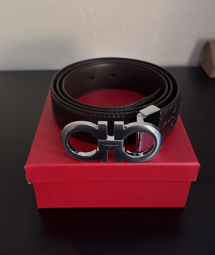 salvatore ferragamo belt silver buckle