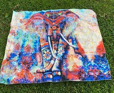 Beautiful Colorful Elephant Tapestry Wall Hanging Hippie Tie-Dye 57  W x 49.5  L