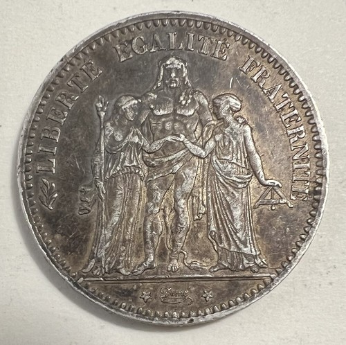 1875 A FRANCE 5 Francs Silver Coin KM# 820 - Picture 2 of 8