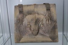 Unique Vintage 1950's Austriaviennese Art Deco Lizard Skin Head Pocketbook Purse