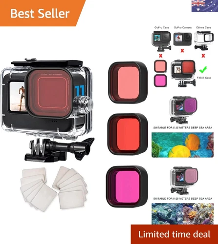 Ultimate GoPro 60M Dive Case with 3 Filters & Anti-Fog Inserts - Hero 12/11/10/9