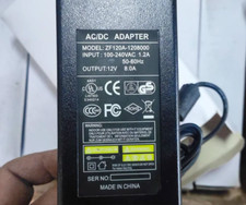 ZF120A-1208000 12V 8A AC Adapter Power Supply Charger