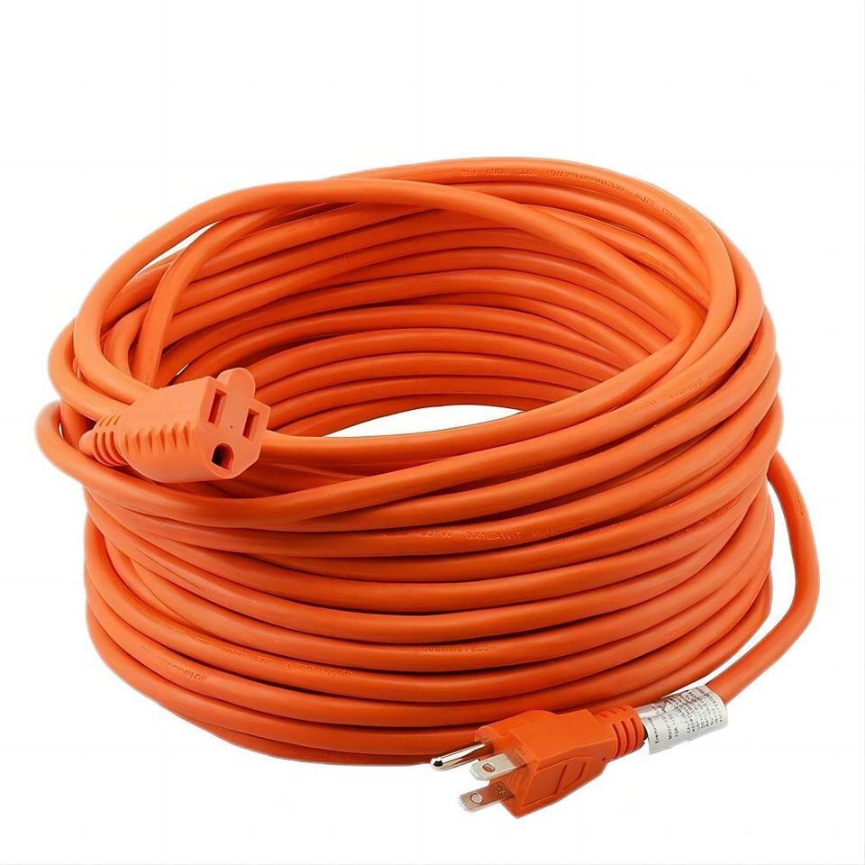 Heavy Duty Outdoor/Indoor Extension Cord 16/3 Orange USA 6/8/15/25/50