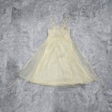 Vintage Van Raalte Babydoll Nightgown Peignoir size 32 Chiffon Layers Yellow