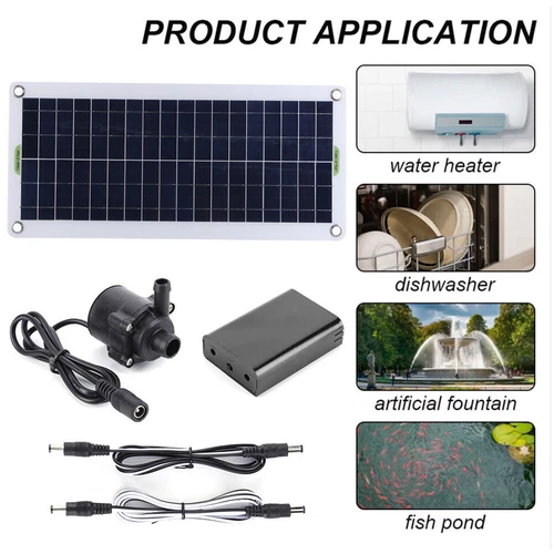 Solar Panel Powered Water Feature Pump Garden Pool Pond Aquarium Fountain-800L/H - Picture 6 of 9