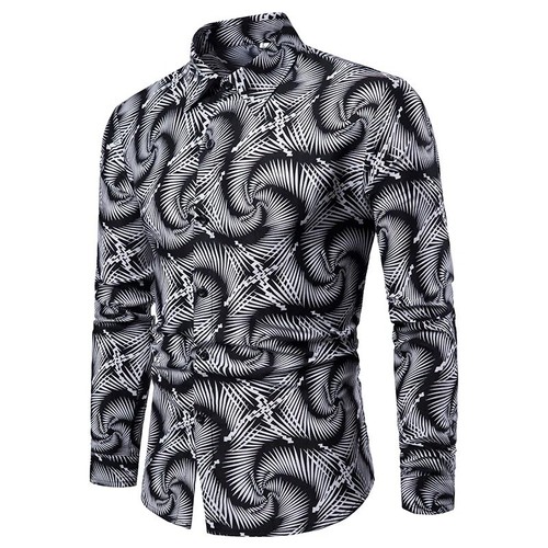 Camisas de Hombre de Vestir de Moda Elegantes Para Caballeros Camiseta  Estampada | eBay