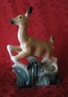 Vintage MCM Leaping Deer Double-Sided Ceramic Pottery Planter/Vase, Art Deco — photo 1