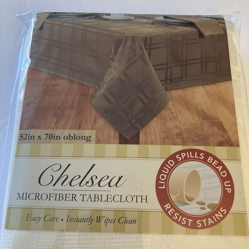 Schöne neue cremefarbene längliche Tischdecke 52 x 70" Polyester Mikrofaser - Bild 3 von 5
