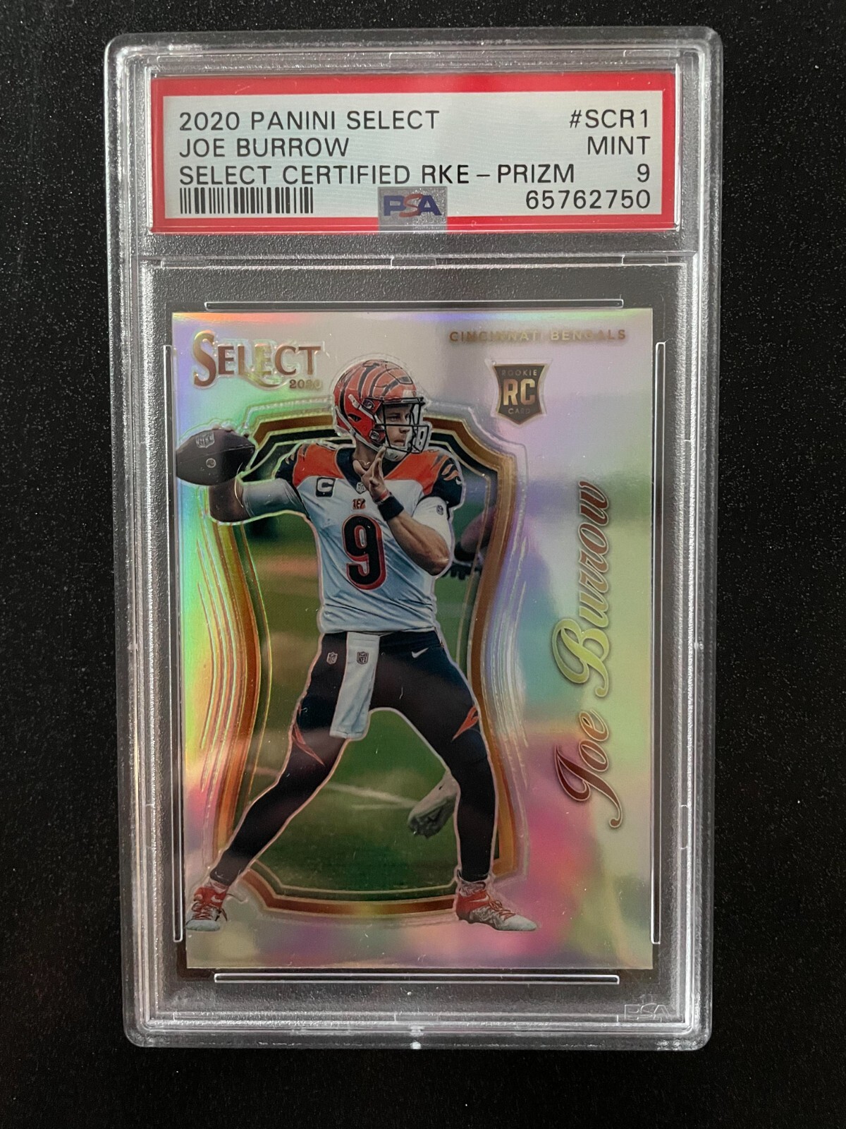2020 Panini Select Certified Silver Prizm #SCR1 Joe Burrow RC Rookie PSA 9 MINT