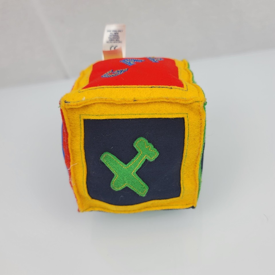 Vintage Baby Gap Square Baby Block Felt Rattle Toy Airplane Air Plane ...