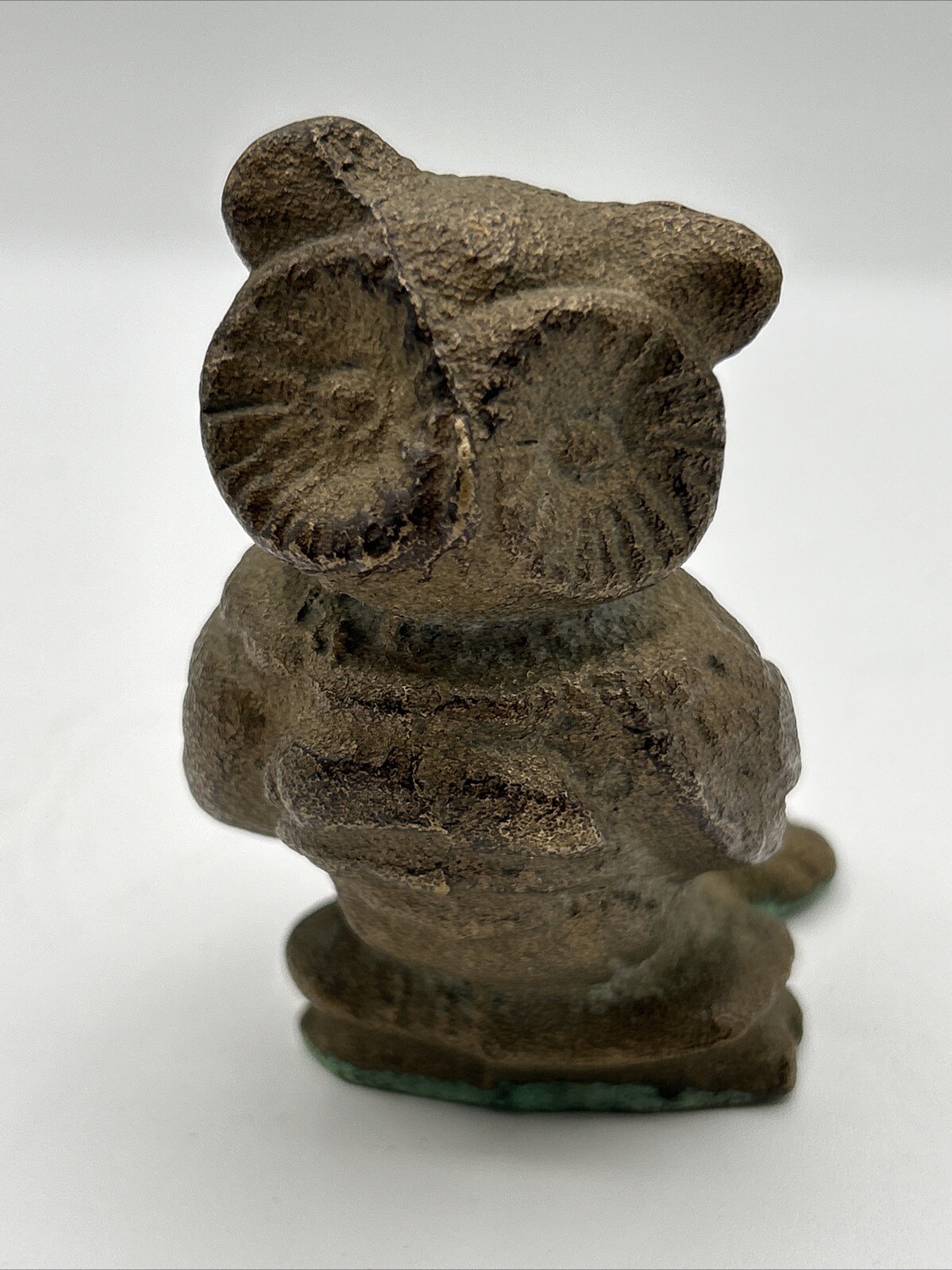 Vintage Cast Iron Owl Figurine Solid Metal Hoot Owl Paperweight Statue 3.5”