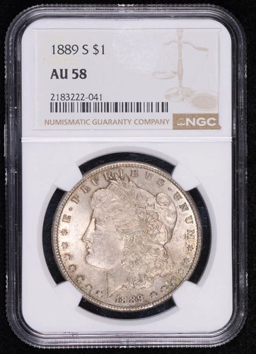 1889 S Morgan Silver Dollar NGC AU-58