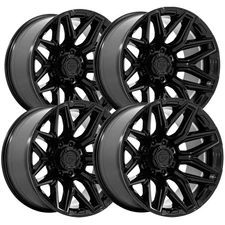 (Set of 4) Fuel FC854 Flux 8 20x10 8x180 -18mm Gloss Black Wheels Rims 20" Inch