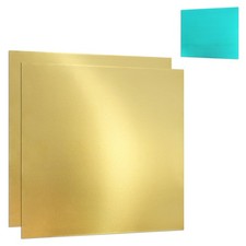 2 Pcs Brass Sheet, 6" X 6" X 0.01'', 28 Gauge 0.3Mm Thickness, No Scratches