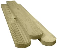 Picket Fencing Slats / Pales Round Top Green Treated Pack 10