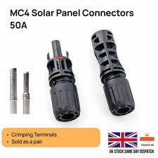 MC4 Connectors Solar Panel Cable Compatible Waterproof Male & Female 50A UK