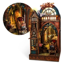 LED 3D Puzzle Magic Station Book Nook Kit - Interactive 3D Wood Puzzle LED Ma...