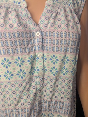 Talbots Sleeveless Shirt Woman's Large Pattern  - Picture 2 of 3
