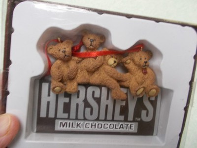 Hersheys Ornament Bears Faux Candy Bar 1998 Unused in Box For Cat Rescue