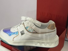 VALENTINO GARAVANI One Stud Metallic Low Top Leather Sneaker 39 US 9 New In Box