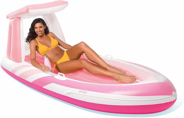 Intex Pink Paradise Bootsmatratze Luftmatratze Badeinsel Aufblasbar Pool Pink-image