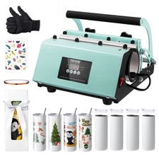 VEVOR Tumbler Heat Press Machine Tumbler Press Set with 8 Sublimation Tumblers