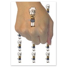 Poodle Dog Office Worker Secretary Temporary Tattoo Fake Body Art