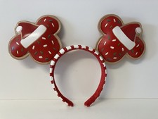 Disney Parks Christmas Cookie Mickey Minnie Ears Holiday Headband Santa Hats
