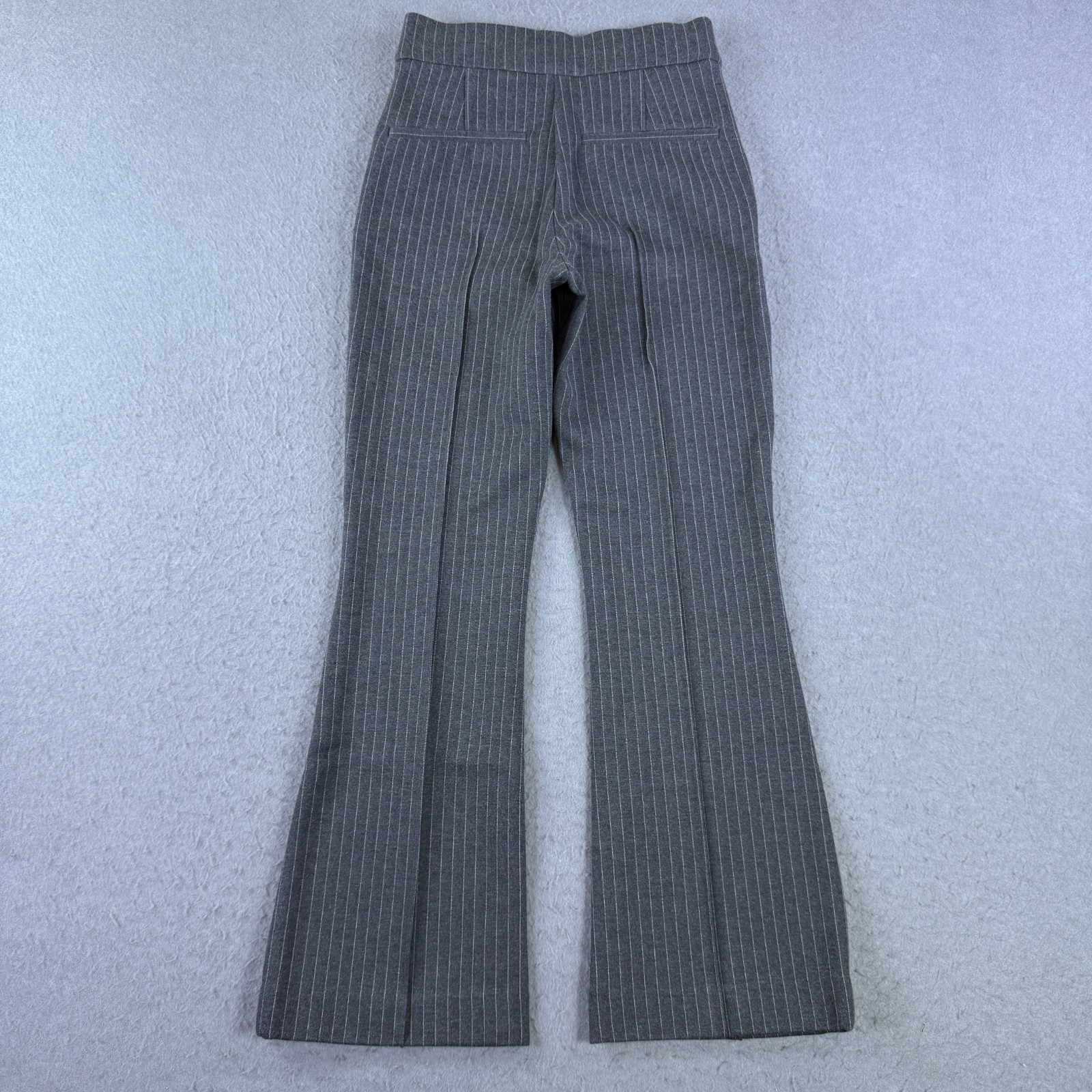 Good American Soft Stretch Ponte Kick Flare Pants Gray Pinstripe Size S Stretch