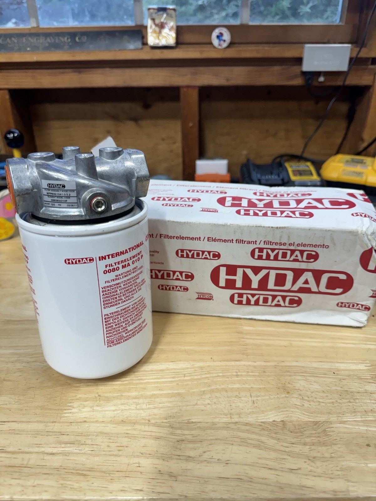Hydac MFP80G10A1.0/5.2 MF Series, Hydraulic Spin-On Filter Assembly w/ Filter