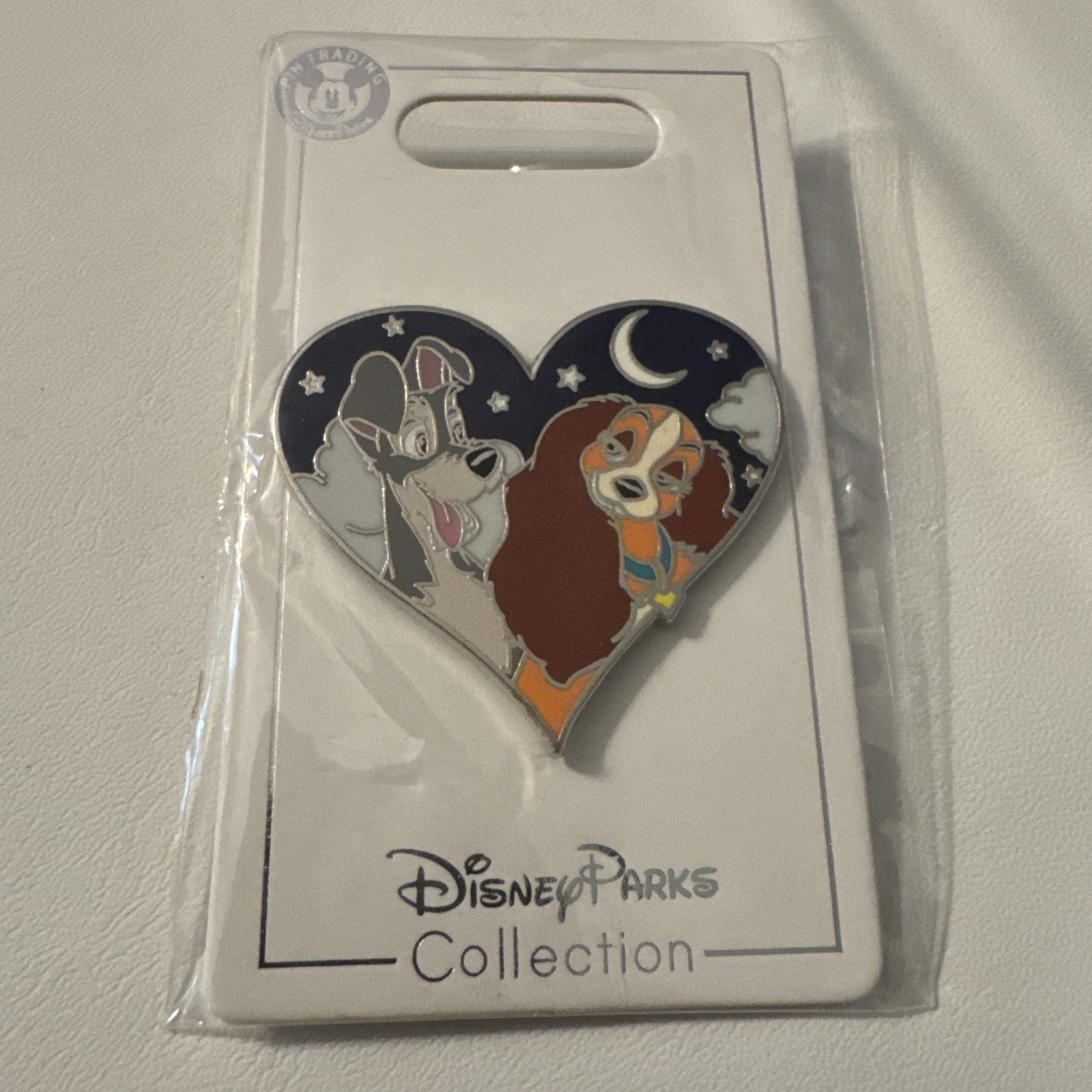 Disney Pin Lady And The Tramp In Starry Night Heart Crescent Moon