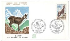 ENVELOPPE 1 ER JOUR FDC Parc National Des Pyrénées ISARD TARBES 1971. YT 1675.