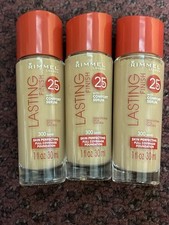3x Rimmel Lasting Finish 25 hr Foundation with Comfort Serum 300-Sand