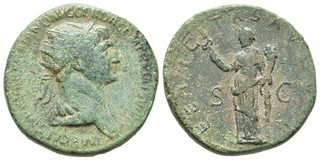 FITZ Rome Trajan AD 98 117 Dupondius Æ Felicitas µMAS1960