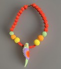Parrot Pearls Ceramic Statement Island Necklace With Parrot 18”