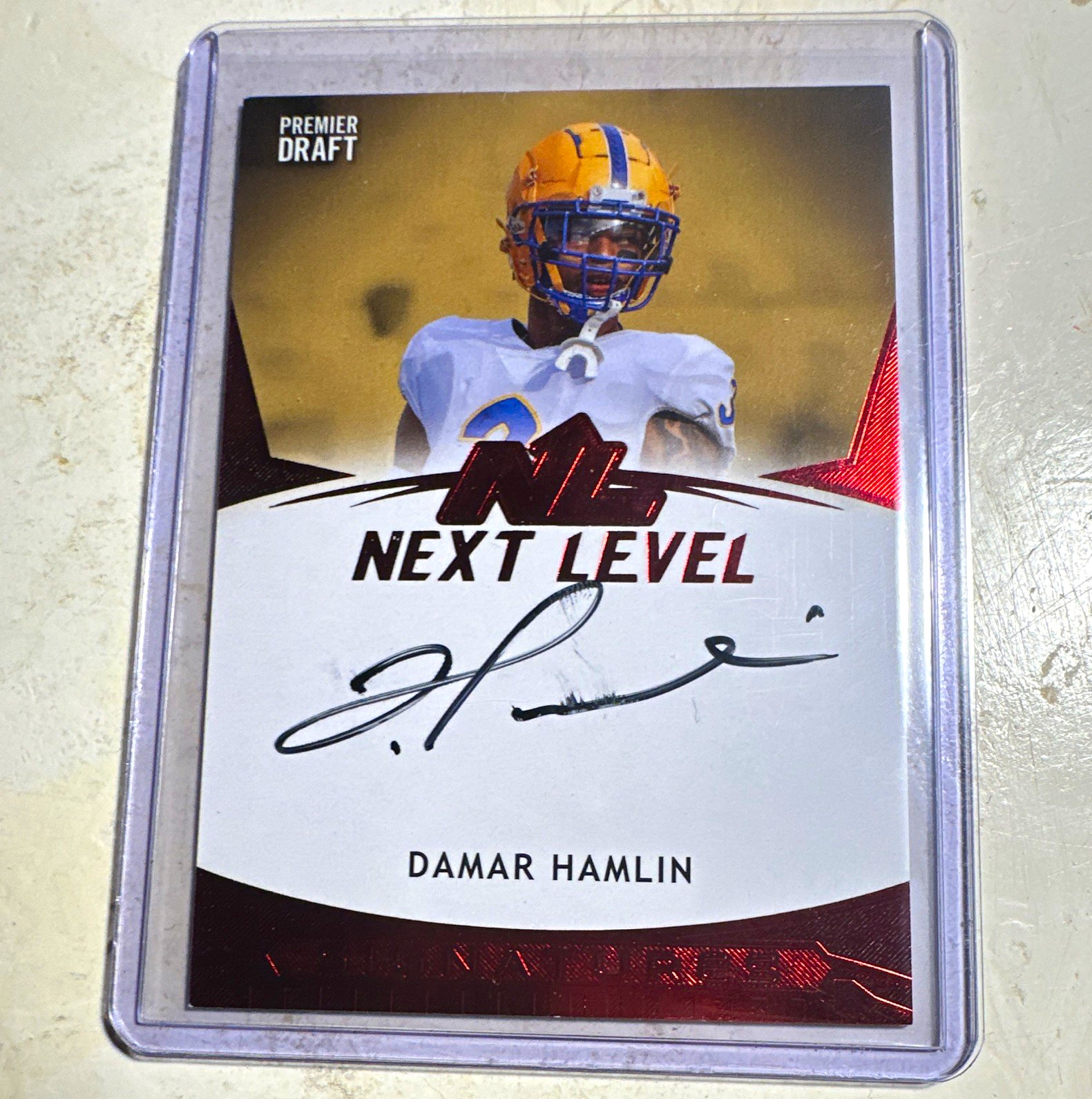 Damar Hamlin Sage Hit Premier Draft Next Level Signatures #DH2 Base