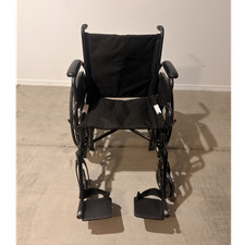 Medline Manual Wheelchair Foldable Black with Detachable Footrests