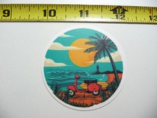 Scooter Beach Surfboard Small Sticker Decal Camping Travel Vacation